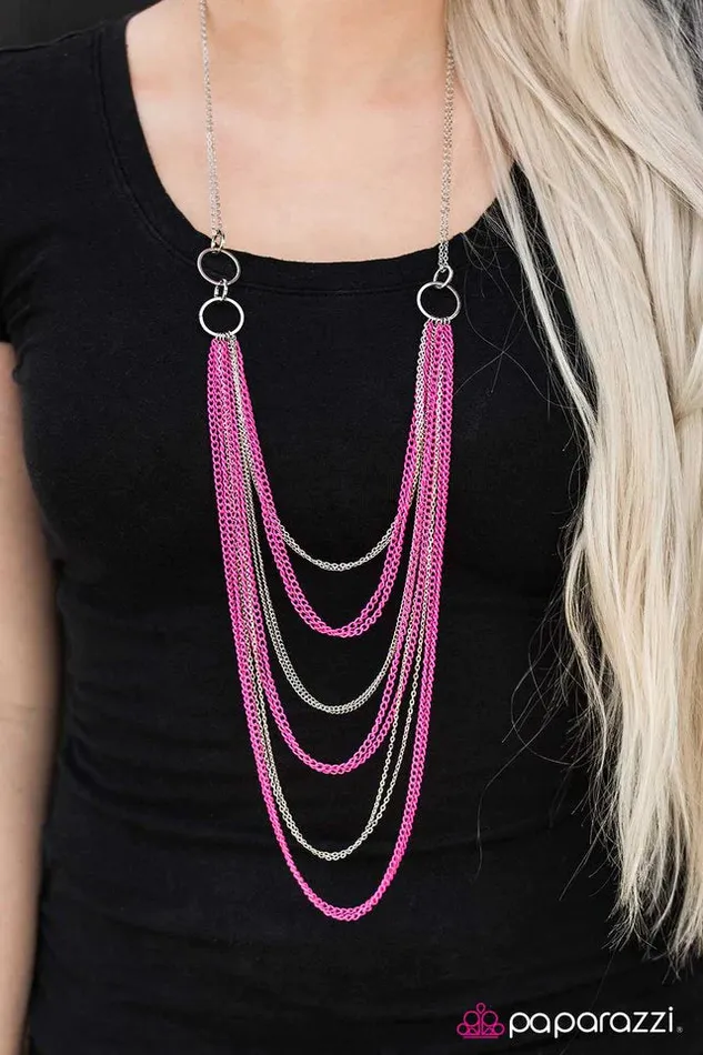 Paparazzi Necklace A For Asymmetrical Pink Paparazzi Jewelry Necklaces