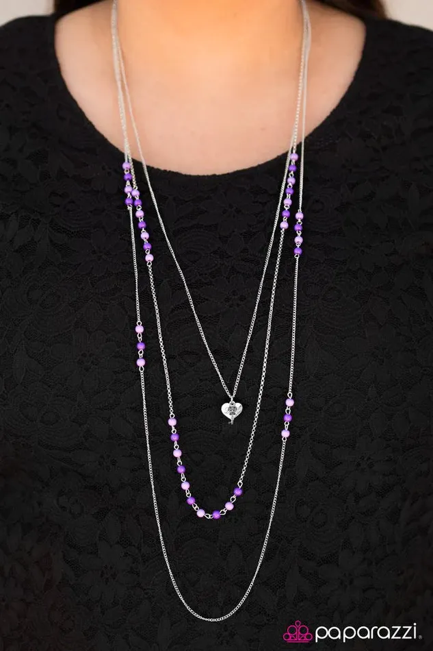 Paparazzi Necklace A Lovely Time Purple Paparazzi Jewelry Necklaces