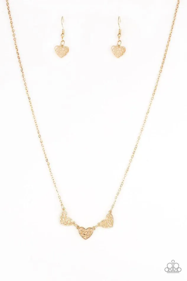 Paparazzi Necklace Another Love Story Gold Paparazzi Jewelry Necklaces