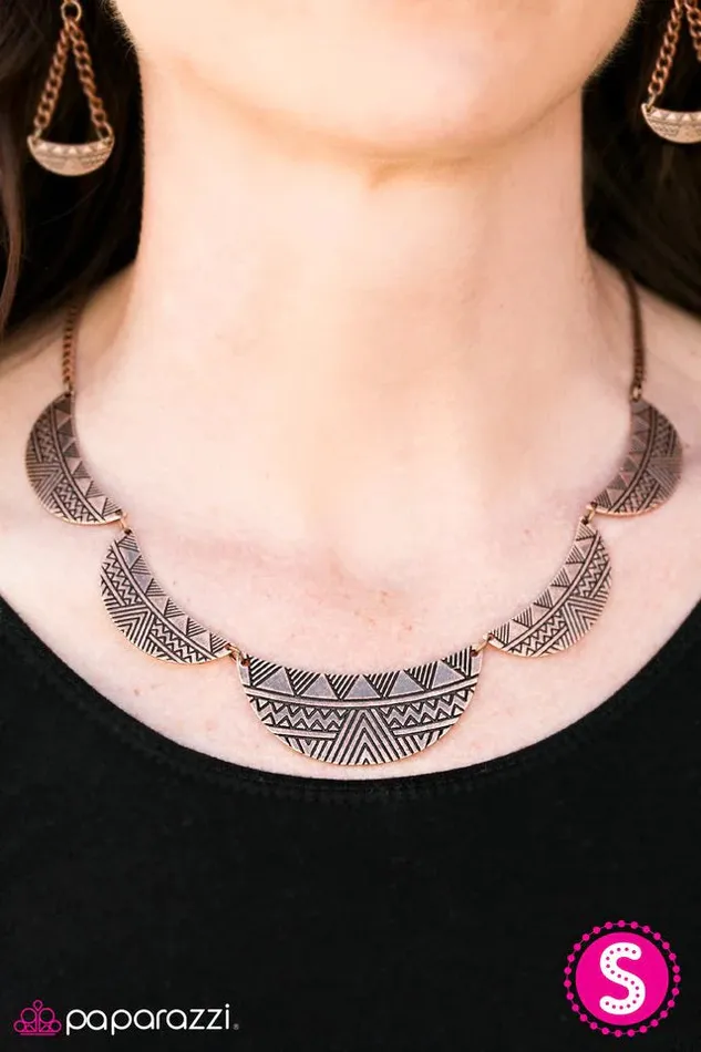 Paparazzi Necklace As MOON As Possible Copper Paparazzi Jewelry Necklaces