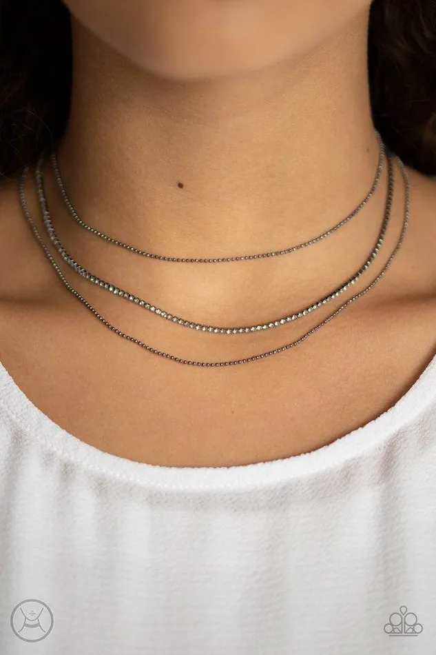 Paparazzi Necklace Battle of the Glitz Black Paparazzi Jewelry Necklaces