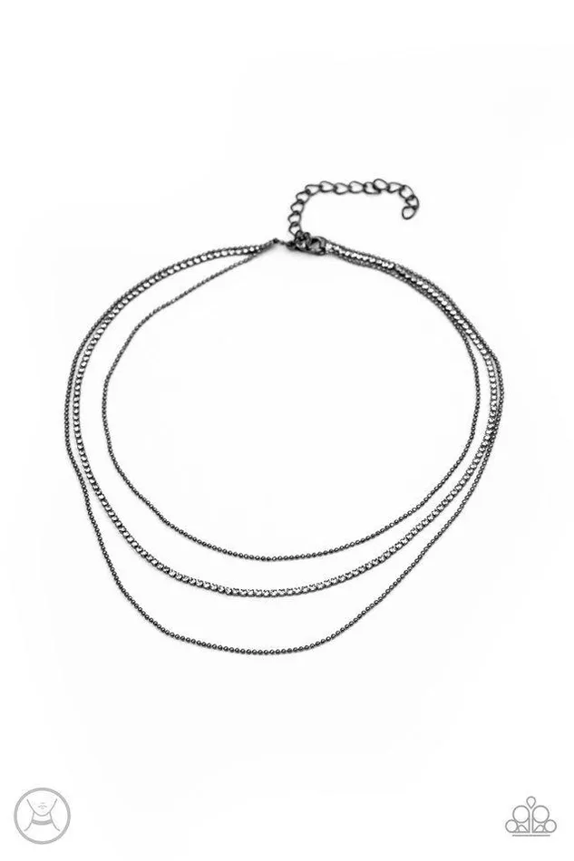 Paparazzi Necklace Battle of the Glitz Black Paparazzi Jewelry Necklaces