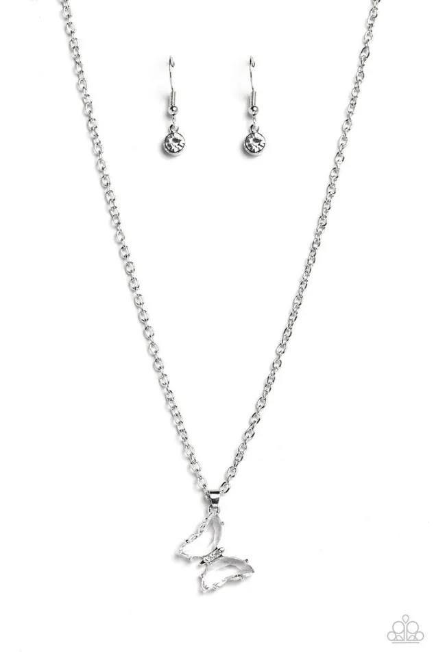 Paparazzi Necklace Butterfly Lullaby White Paparazzi Jewelry Necklaces Paparazzi Necklace Butterfly Lullaby White Paparazzi Jewelry Necklaces