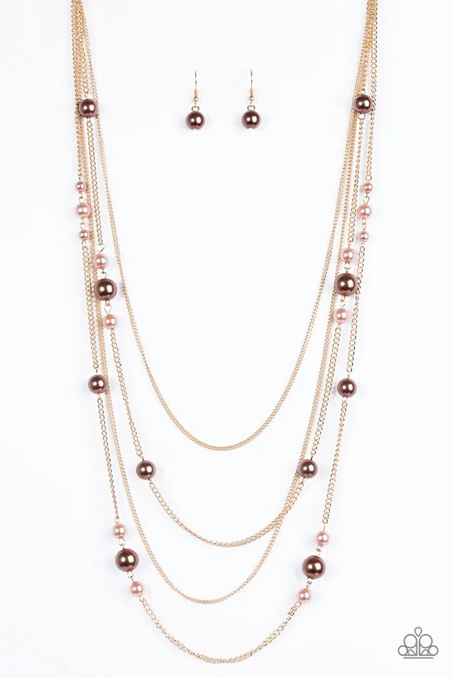 Paparazzi Necklace Classical Refinement Brown Paparazzi Jewelry Necklaces