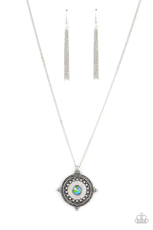 Paparazzi Necklace Compass Composure Green Paparazzi Jewelry Necklaces