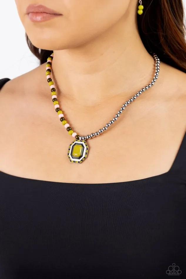 Paparazzi Necklace Contrasting Candy Green Paparazzi Jewelry Necklaces