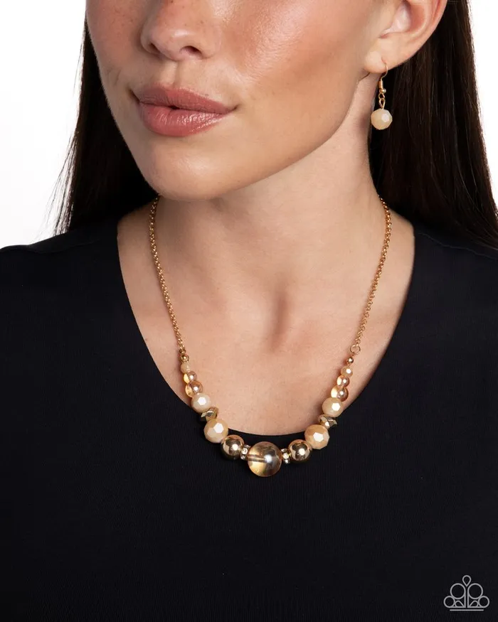 Paparazzi Necklace Disco Date Gold Paparazzi Jewelry Necklaces