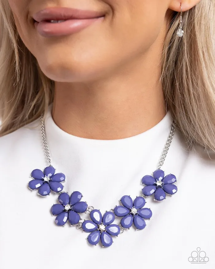 Paparazzi Necklace Floral Fun Blue Paparazzi Jewelry Necklaces