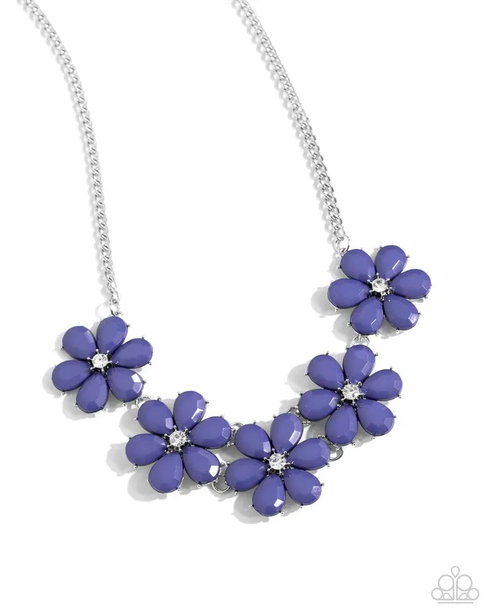 Paparazzi Necklace Floral Fun Blue Paparazzi Jewelry Necklaces