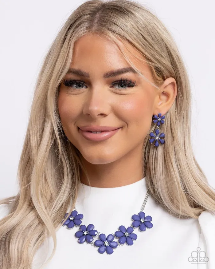 Paparazzi Necklace Floral Fun Blue Paparazzi Jewelry Necklaces