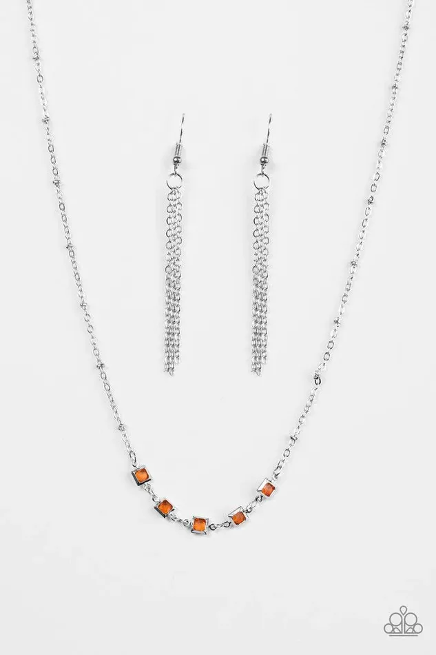 Paparazzi Necklace GLEAM World Orange Paparazzi Jewelry Necklaces