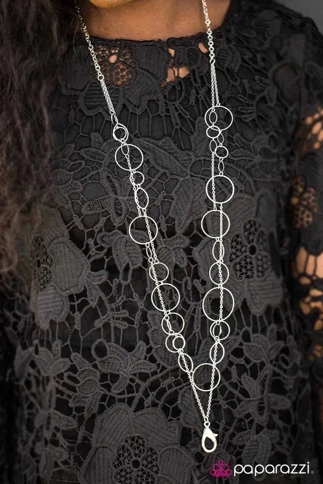 Paparazzi Necklace Hoop Harmony Silver Paparazzi Jewelry Necklaces