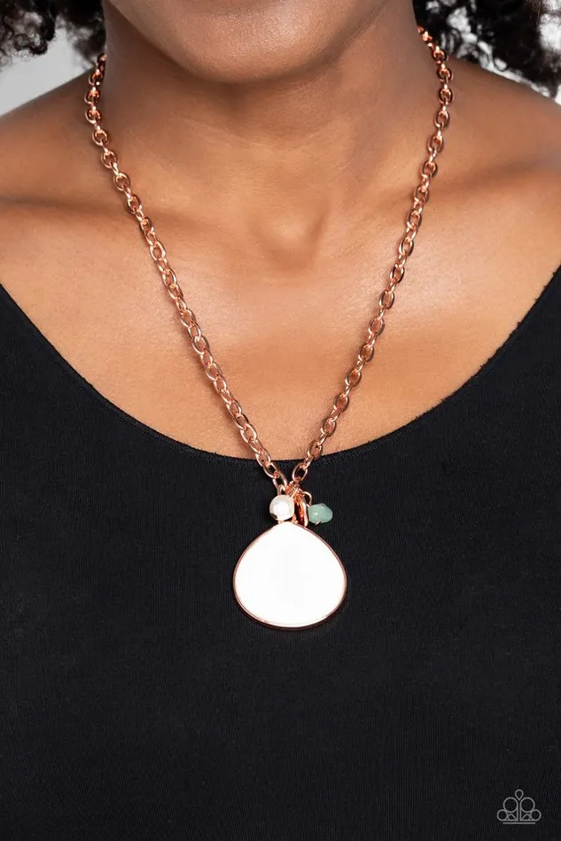Paparazzi Necklace I Put A SHELL On You Copper Paparazzi Jewelry Necklaces