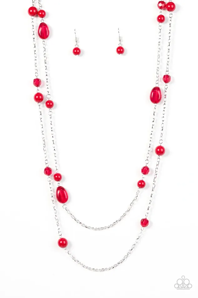 Paparazzi Necklace In Your GLEAMS Red Paparazzi Jewelry Necklaces