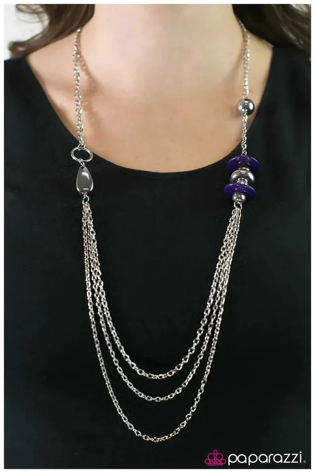 Paparazzi Necklace It All Stacks Up Purple Paparazzi Jewelry Necklaces