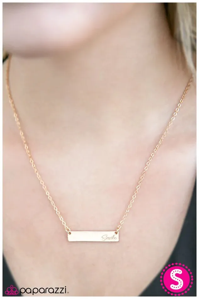 Paparazzi Necklace Keep Smiling Gold Paparazzi Jewelry Necklaces