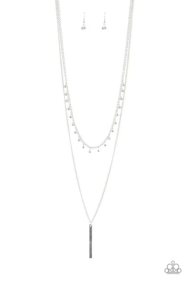 Paparazzi Necklace Keep Your Eye On The Pendulum Silver Paparazzi Jewelry Necklaces
