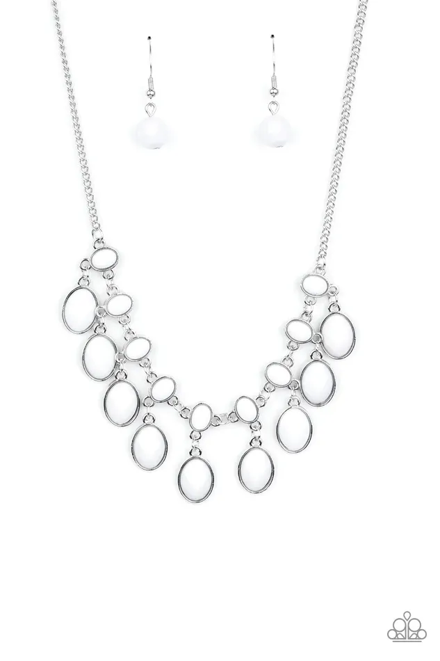 Paparazzi Necklace Lady of the POWERHOUSE White Paparazzi Jewelry Necklaces