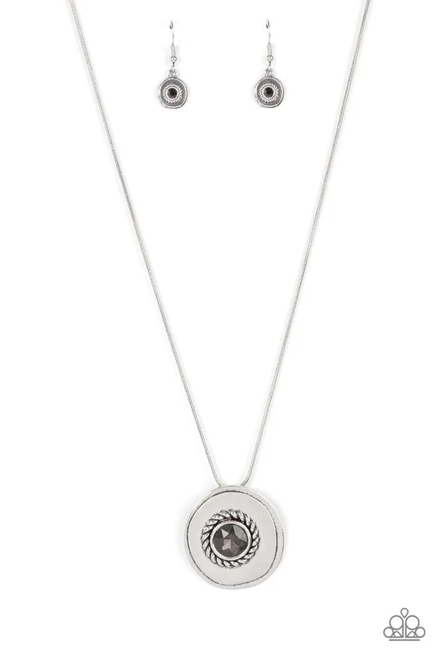 Paparazzi Necklace Make Me a MEDALLIONaire Silver Paparazzi Jewelry Necklaces Paparazzi Necklace Make Me a MEDALLIONaire Silver Paparazzi Jewelry Necklaces