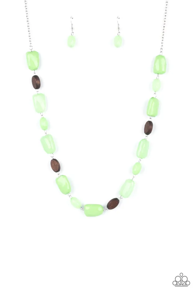 Paparazzi Necklace Meadow Escape Green Paparazzi Jewelry Necklaces