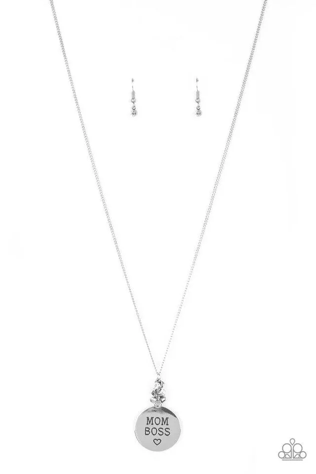 Paparazzi Necklace Mom Boss White Paparazzi Jewelry Necklaces