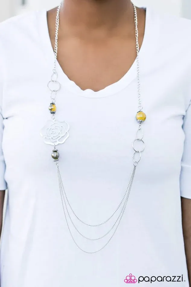 Paparazzi Necklace Oh Happy Days Yellow Paparazzi Jewelry Necklaces
