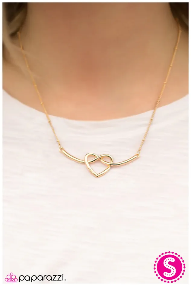 Paparazzi Necklace Open Your Heart Gold Paparazzi Jewelry Necklaces
