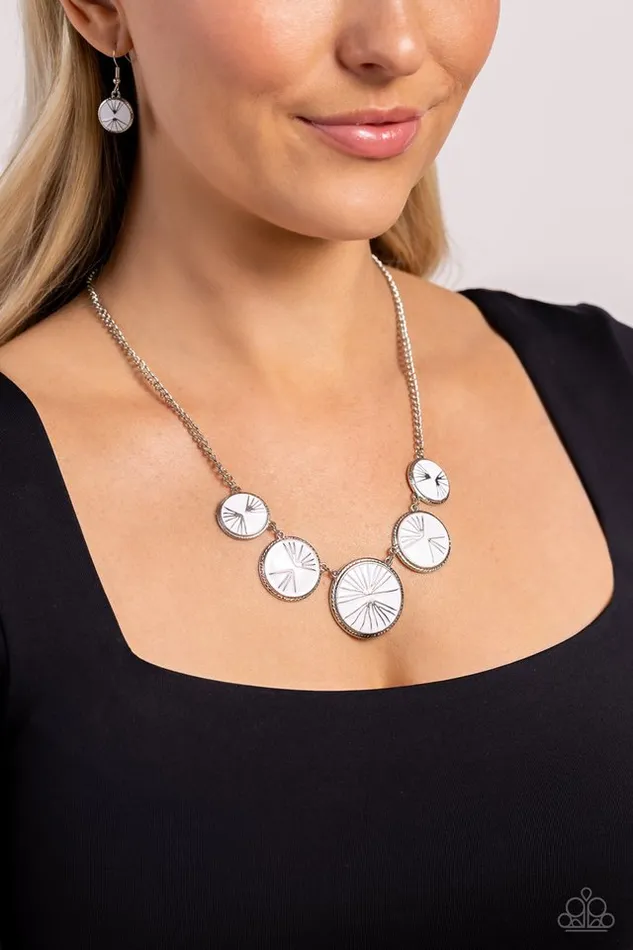 Paparazzi Necklace PALM Before the Storm White Paparazzi Jewelry Necklaces