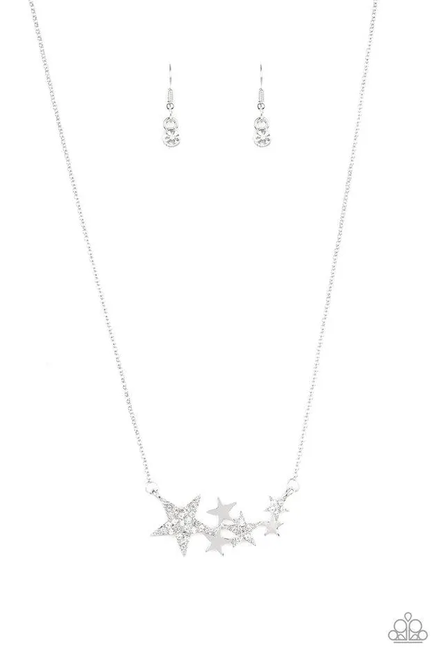 Paparazzi Necklace Rising Starlet White Paparazzi Jewelry Necklaces