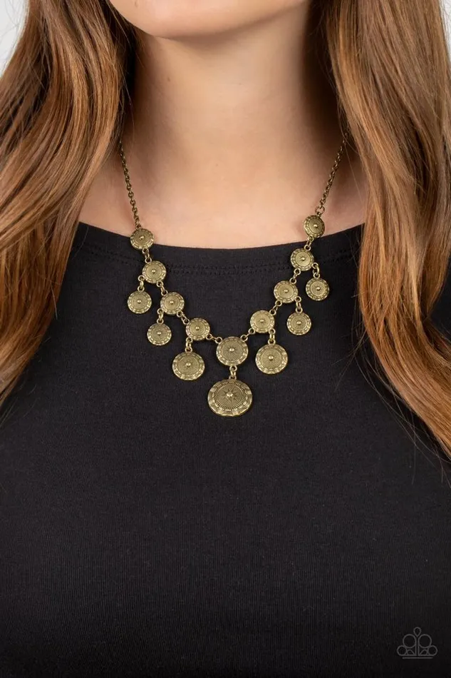Paparazzi Necklace Sahara Stars Brass Paparazzi Jewelry Necklaces