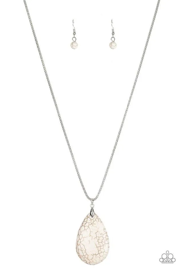 Paparazzi Necklace Sedona Sandstone White Paparazzi Jewelry Necklaces