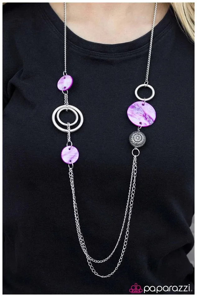 Paparazzi Necklace Sink or Swim Purple Paparazzi Jewelry Necklaces