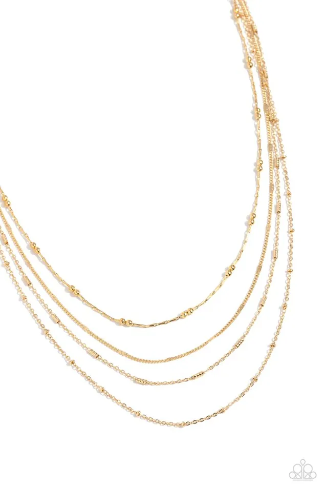 Paparazzi Necklace Studded Shimmer Gold Paparazzi Jewelry Necklaces