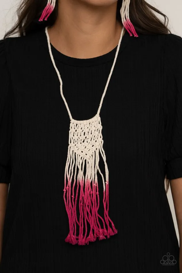 Paparazzi Necklace Surfin The Net Pink Paparazzi Jewelry Necklaces