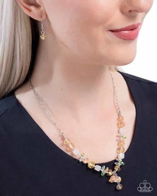 Paparazzi Necklace Tasteful Tulip Yellow Paparazzi Jewelry Necklaces