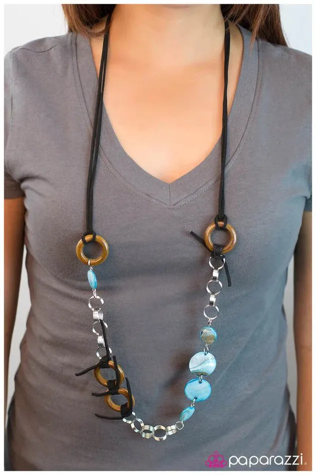 Paparazzi Necklace Tied Me Over Blue Paparazzi Jewelry Necklaces