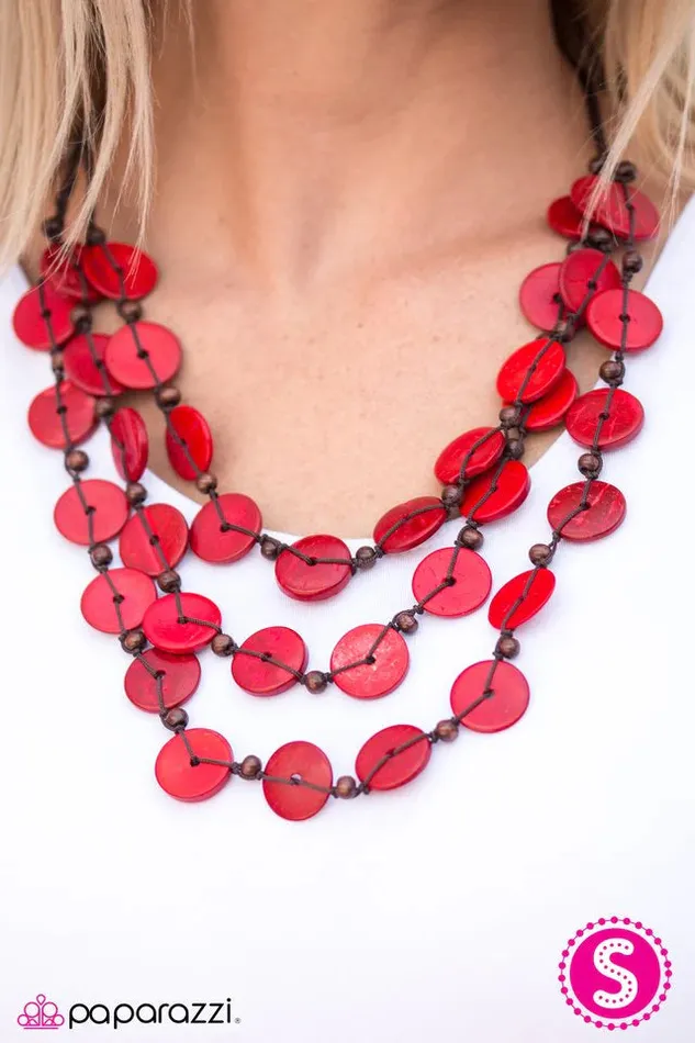 Paparazzi Necklace Tiki Tango Red Paparazzi Jewelry Necklaces
