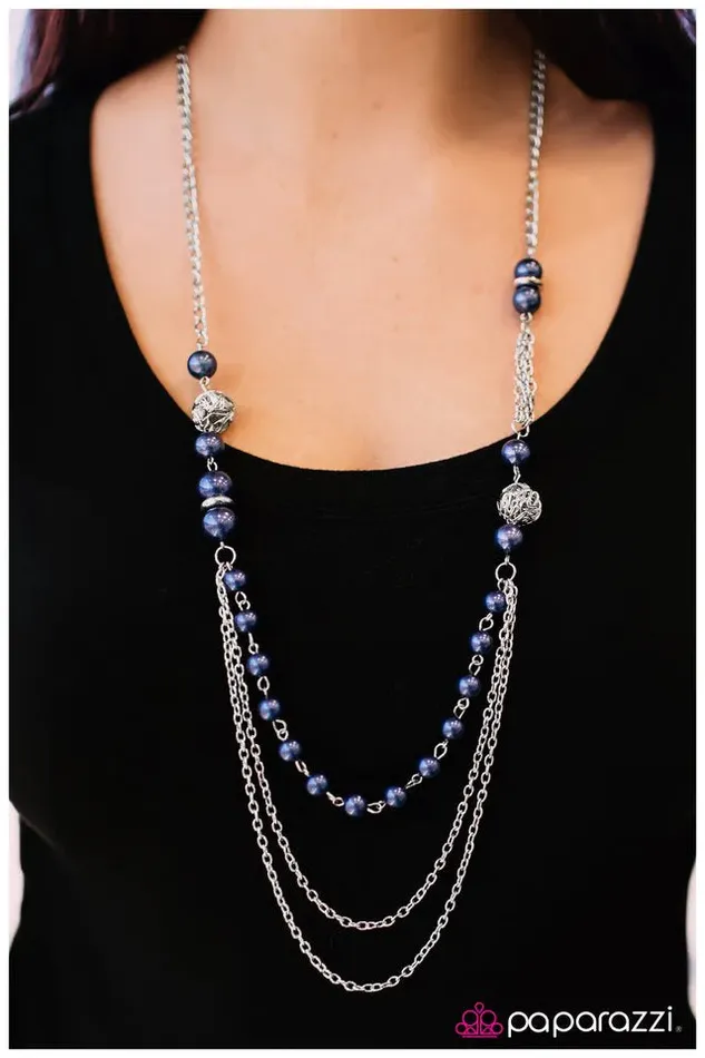 Paparazzi Necklace Well Spent Blue Paparazzi Jewelry Necklaces