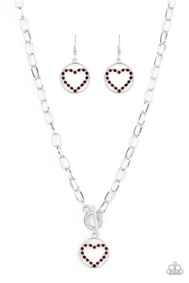 Paparazzi Necklace With My Whole Heart Red Paparazzi Jewelry Necklaces