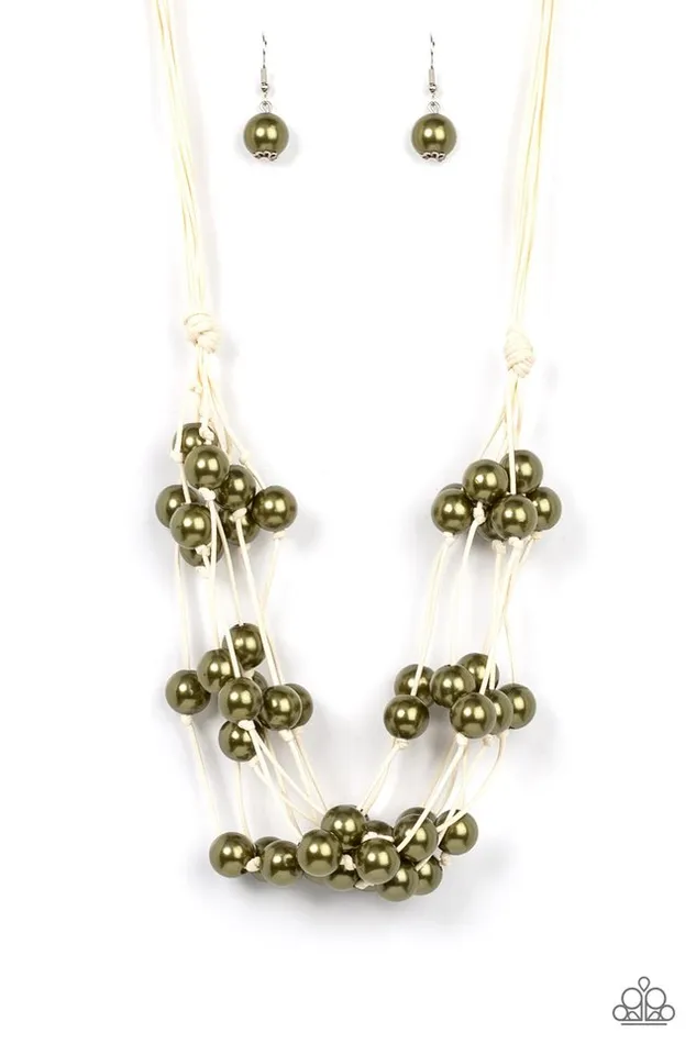 Paparazzi Necklace Yacht Catch Green Paparazzi Jewelry Necklaces