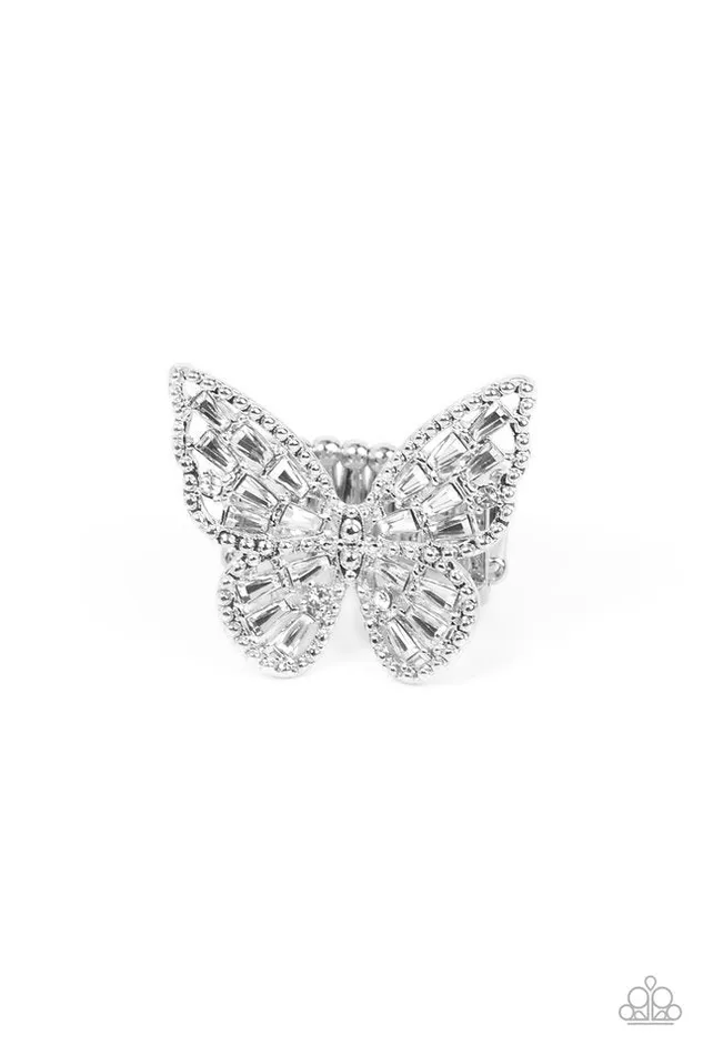 Paparazzi Ring BrightEyed Butterfly White Paparazzi Jewelry Rings Paparazzi Ring BrightEyed Butterfly White Paparazzi Jewelry Rings
