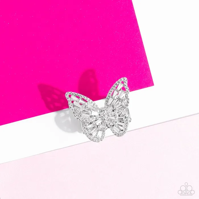 Paparazzi Ring BrightEyed Butterfly White Paparazzi Jewelry Rings Paparazzi Ring BrightEyed Butterfly White Paparazzi Jewelry Rings