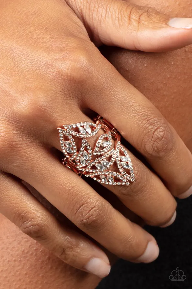 Paparazzi Ring Fiery Foliage Copper Paparazzi Jewelry Rings
