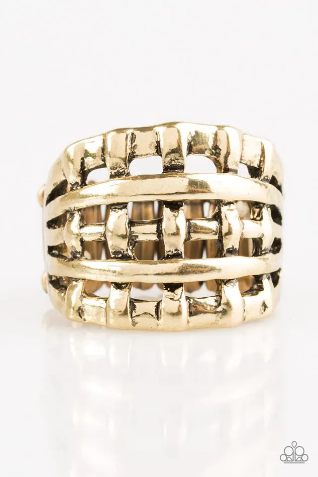 Paparazzi Ring Go To GRATE Lengths Brass Paparazzi Jewelry Rings