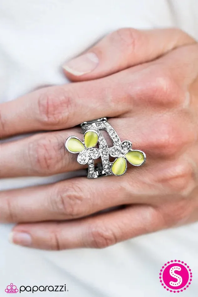 Paparazzi Ring WINGING In The New Year Yellow Paparazzi Jewelry Rings