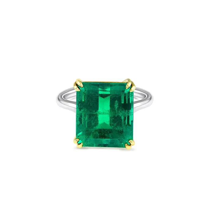 Platinum 18K 744Ct Colombia Emerald Ring AGL Certified CJ Charles Jewelers Rings