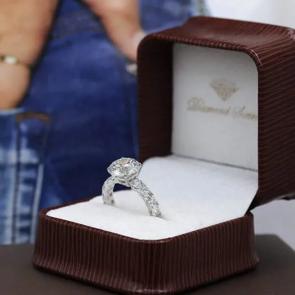 Precious 14k White Gold Engagement Ring w 552ct Diamonds Diamond Source NYC Rings