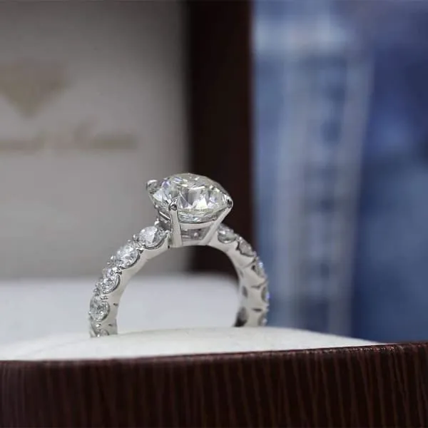 Precious 14k White Gold Engagement Ring w 552ct Diamonds Diamond Source NYC Rings