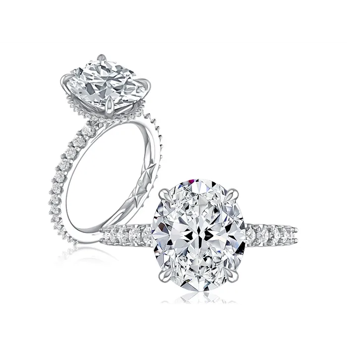 Rings A Jaffe A Jaffe 14K White Gold Diamond Semimount Ring with Hidden Halo Rings A Jaffe A Jaffe 14K White Gold Diamond Semimount Ring with Hidden Halo