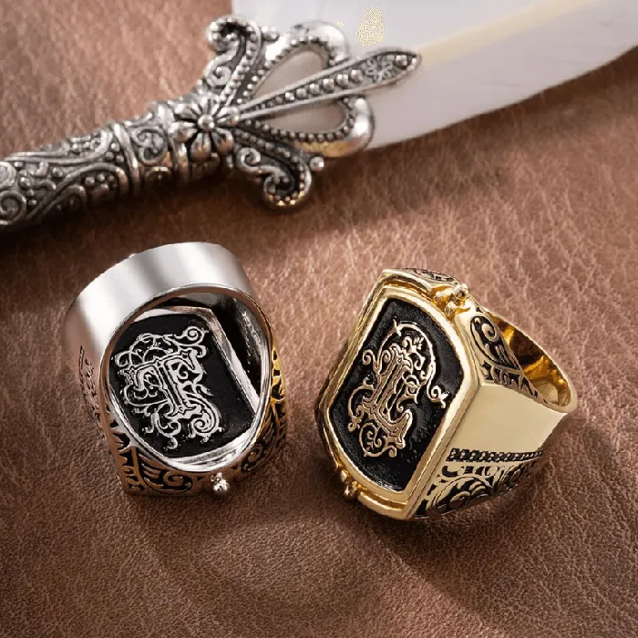 Rings Belbren Personalized Mens Monogram Double Initial Flip Ring Customizable Anxiety Relief Jewelry in Sterling Silver or Brass Rings Belbren Personalized Mens Monogram Double Initial Flip Ring Customizable Anxiety Relief Jewelry in Sterling Silver or Brass